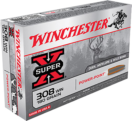 WINCHESTER SUPER-X 308 WIN 180GR POWER POINT 20RD 10BX/CS - for sale