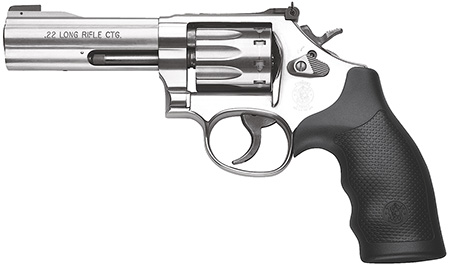 S&W 617 22LR 4" AS 10-SHOT STAINLESS BLACK RUBBER - for sale