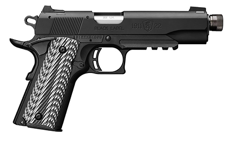 BROWNING 1911-22 SUPPR READY 22LR 4.87"FS BLACK/G10 GRIPS - for sale