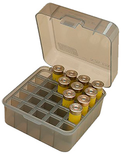 MTM AMMO BOX SHOTSHELL TO 3" 12,16,& 20GA 25-ROUNDS SMOKE - for sale
