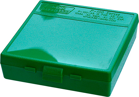 MTM AMMO BOX 45ACP/40SW/10MM 100-ROUNDS GREEN - for sale