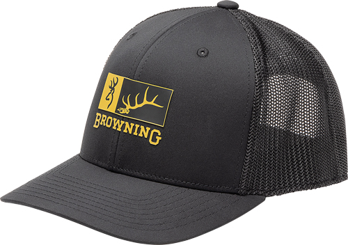BROWNING CAP ELK RIDGE 110MESH BACK REC PATCH BLACK/GOLD - for sale