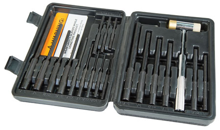WHEELER ROLL PIN PUNCH MASTER SET 18-PUNCHES/1-HAMMER/CASE - for sale