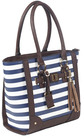 BULLDOG CONCEALED CARRY PURSE TOTE STYLE NAVY STRIPE - for sale