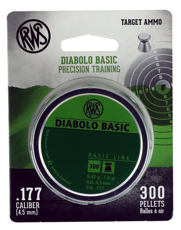 RWS PELLETS 177 DIABOLO BASIC LINE 7.0 GRAINS 300-PACK - for sale