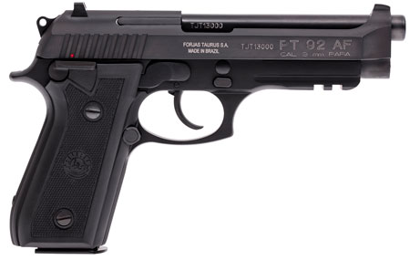 TAURUS 92 9MM 5" FS 17-SHOT BLUED CHECKERED RUBBER - for sale