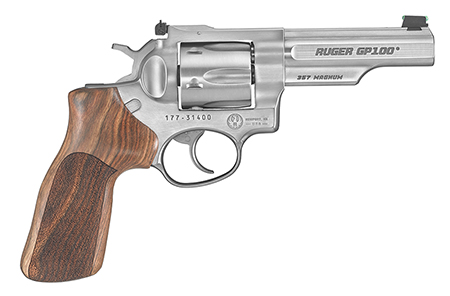 RUGER GP100 357MAG 4.2" ADJ. MATCH SS HOGUE STIPPLED HRWD - for sale