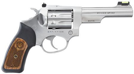 RUGER SP101 22LR 4.2" 8-SHOT AS STAINLESS RUBBER GRIPS - for sale