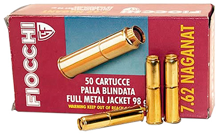 FIOCCHI 7.62 NAGANT 97GR FMJ 50RD 20BX/CS - for sale