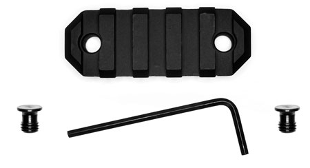 GROVTEC RAIL SECTION KEYMOD 2.2" 5 SLOT ALUMINUM BLACK - for sale