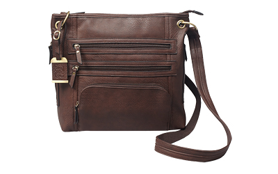 BULLDOG CONCEALED CARRY PURSE LARGE CROSS BODY CHOCOLATE BRN - for sale