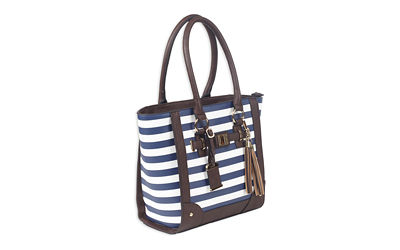 BULLDOG CONCEALED CARRY PURSE TOTE STYLE NAVY STRIPE - for sale