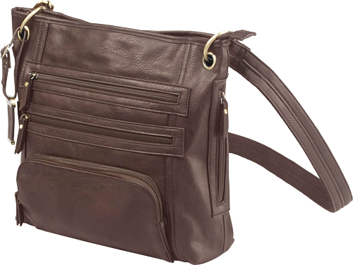 BULLDOG CONCEALED CARRY PURSE LARGE CROSS BODY CHOCOLATE BRN - for sale