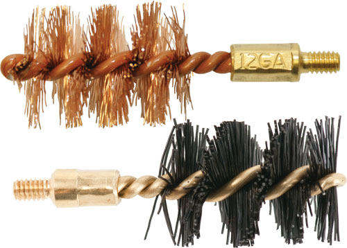 OTIS BORE BRUSH .12 GA 2-PACK 1-NYLON 1-BRONZE 8-32MM THREAD - for sale