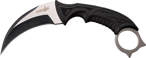 MC SURVIVOR 4" HAWKBILL BLADE W/SHEATH BLACK/STONEWASH! - for sale