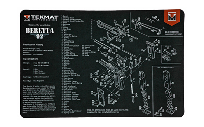 TEKMAT ARMORERS BENCH MAT 11"x17" BERETTA 92 PISTOL - for sale