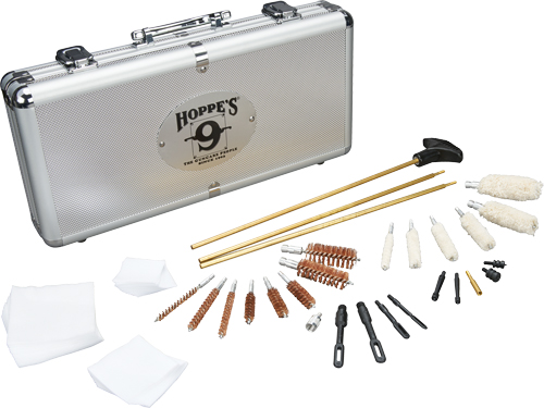 HOPPES DELUXE GUN CLEANING KIT BRASS ROD 31PC W/ALUMINUM BOX - for sale