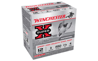 WINCHESTER XPERT STEEL 12GA 3" 1-1/8OZ #4 1550FPS 25RD 10BX/C - for sale